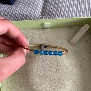 Bangle with blue bead decals